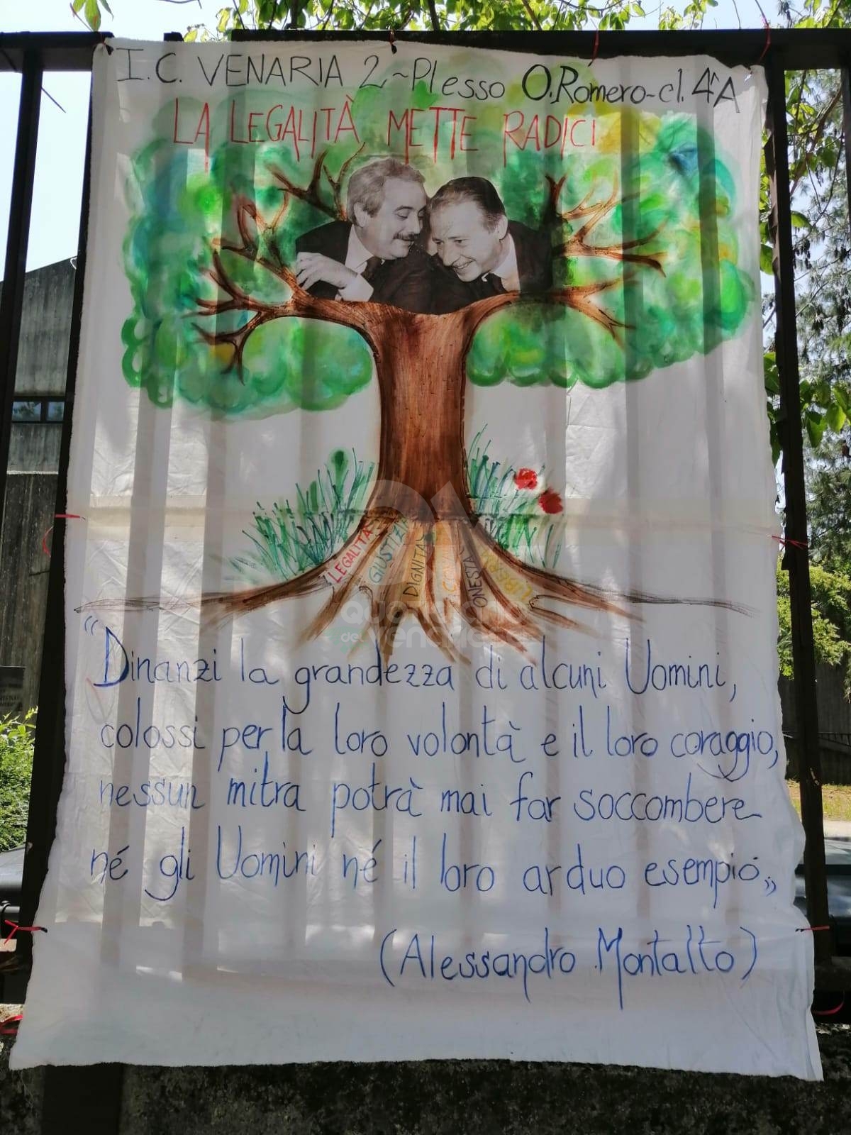 VENARIA - I bambini della 4A della Romero ricordano i giudici Falcone e Borsellino