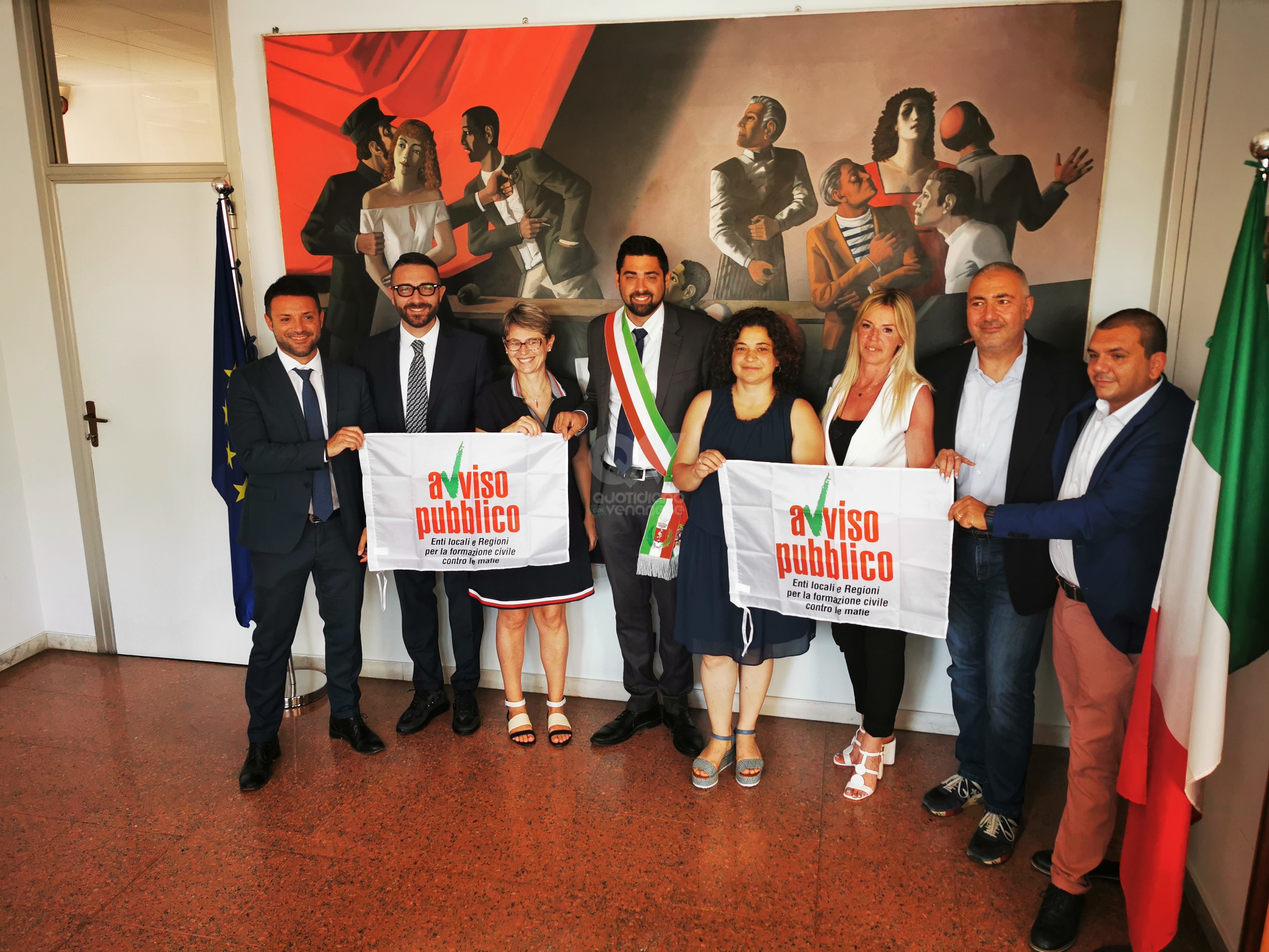 GRUGLIASCO - La giunta Gaito: Martino vicesindaco, Bianco, Mortellaro, Lorenzoni, Lopedote, Colombo e Petrucci